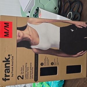 Frank & Oak Size M 2 Pack of Black Smoothing Contour Tank Tops
